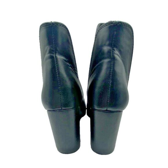 Madden Girl Chunky Black Faux Leather Ankle Booties Heeled Boots Sz 6.5 M Boho - Picture 5 of 11